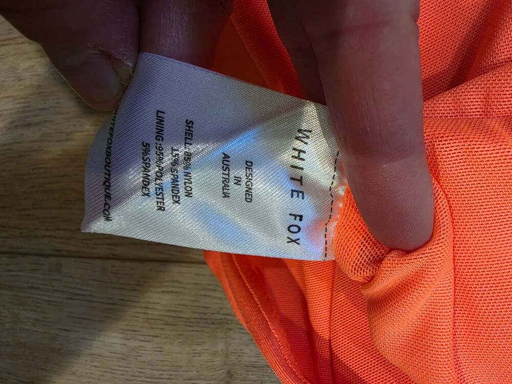 White Fox Orange One Shoulder Bodycon Mini Dress Size M Going Out Y2K - Picture 4 of 4